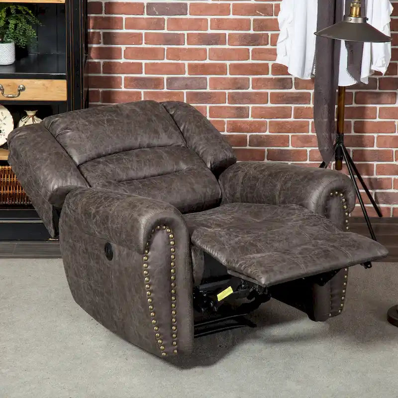 Fauteuil inclinable manuel rembourré – Café / Rouge / Chocolat / Fumé / Brun rouge / Brun noisette – Individuel