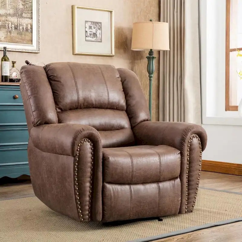 Fauteuil inclinable manuel rembourré – Café / Rouge / Chocolat / Fumé / Brun rouge / Brun noisette – Individuel