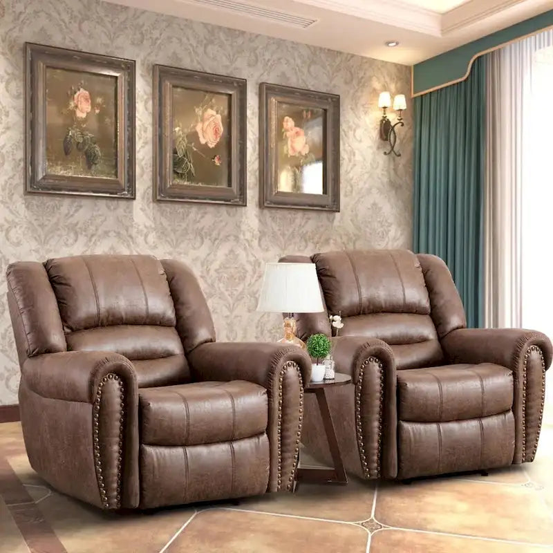 Fauteuil inclinable manuel rembourré – Café / Rouge / Chocolat / Fumé / Brun rouge / Brun noisette – Individuel