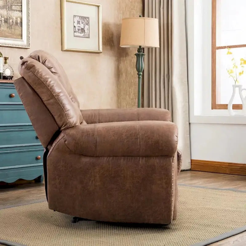 Fauteuil inclinable manuel rembourré – Café / Rouge / Chocolat / Fumé / Brun rouge / Brun noisette – Individuel