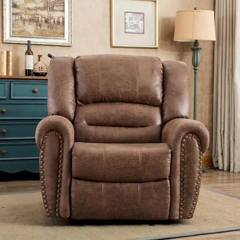 Fauteuil inclinable manuel rembourré – Café / Rouge / Chocolat / Fumé / Brun rouge / Brun noisette – Individuel