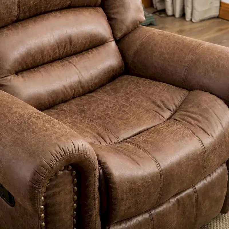 Fauteuil inclinable manuel rembourré – Café / Rouge / Chocolat / Fumé / Brun rouge / Brun noisette – Individuel