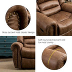 Fauteuil inclinable manuel rembourré – Café / Rouge / Chocolat / Fumé / Brun rouge / Brun noisette – Individuel