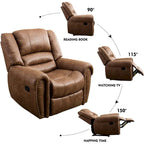 Fauteuil inclinable manuel rembourré – Café / Rouge / Chocolat / Fumé / Brun rouge / Brun noisette – Individuel