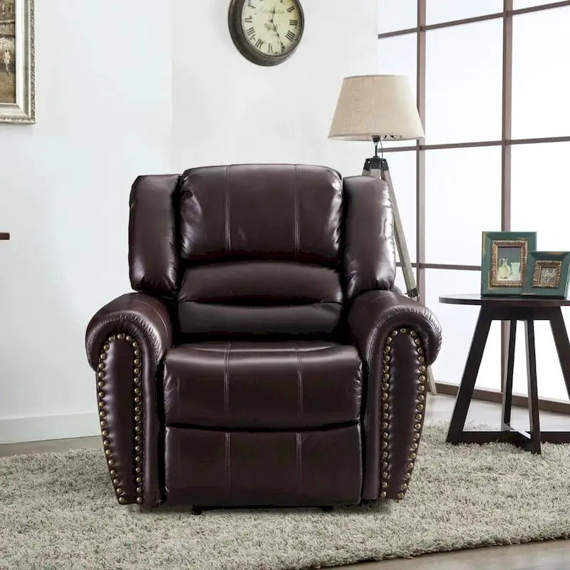 Fauteuil inclinable manuel rembourré – Café / Rouge / Chocolat / Fumé / Brun rouge / Brun noisette – Individuel