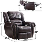 Fauteuil inclinable manuel rembourré – Café / Rouge / Chocolat / Fumé / Brun rouge / Brun noisette – Individuel