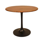 Table de salle à manger ronde pour 4 personnes, Orme noir/or antique – Dessus en bois de manguier