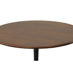 Table de salle à manger ronde pour 4 personnes, Orme noir/or antique – Dessus en bois de manguier