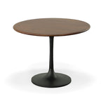 Table de salle à manger ronde pour 4 personnes, Orme noir/or antique – Dessus en bois de manguier