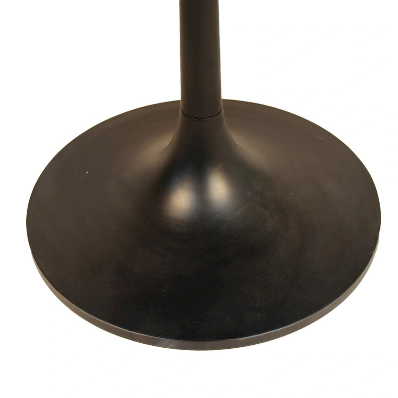 Table de salle à manger ronde pour 4 personnes, Orme noir/or antique – Dessus en bois de manguier