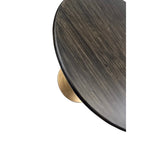 Table de salle à manger ronde pour 4 personnes, Orme noir/or antique – Dessus en bois de manguier