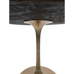 Table de salle à manger ronde pour 4 personnes, Orme noir/or antique – Dessus en bois de manguier
