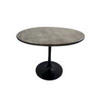 Table de salle à manger ronde pour 4 personnes, Orme noir/or antique – Dessus en bois de manguier