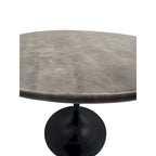 Table de salle à manger ronde pour 4 personnes, Orme noir/or antique – Dessus en bois de manguier