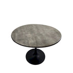 Table de salle à manger ronde pour 4 personnes, Orme noir/or antique – Dessus en bois de manguier