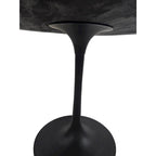 Table de salle à manger ronde pour 4 personnes, Orme noir/or antique – Dessus en bois de manguier