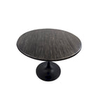 Table de salle à manger ronde pour 4 personnes, Orme noir/or antique – Dessus en bois de manguier