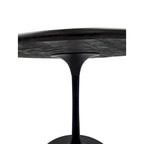 Table de salle à manger ronde pour 4 personnes, Orme noir/or antique – Dessus en bois de manguier