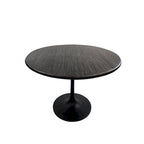 Table de salle à manger ronde pour 4 personnes, Orme noir/or antique – Dessus en bois de manguier