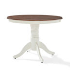 Table à manger ronde blanche, pied central, 4 places