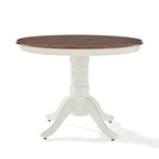 Table à manger ronde blanche, pied central, 4 places
