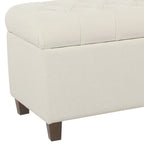 Banc de rangement capitonné en polyester blanc avec couvercle à charnière, 1 place