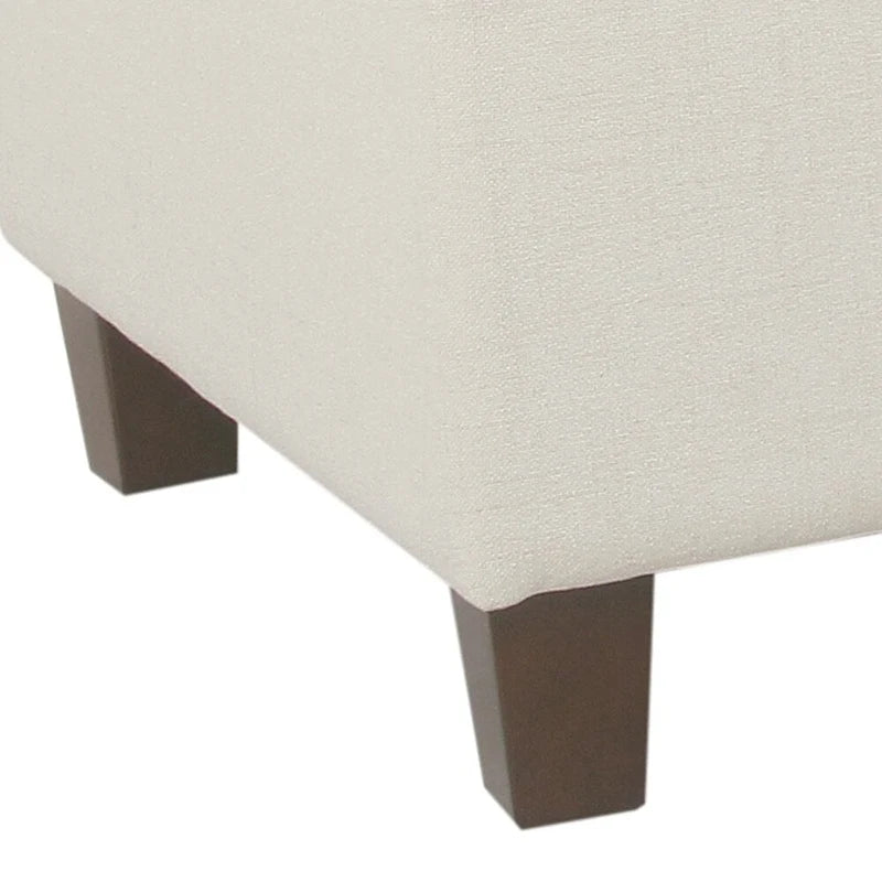 Banc de rangement capitonné en polyester blanc avec couvercle à charnière, 1 place