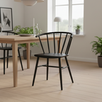 Chaise de salle à manger en métal noir, unitaire