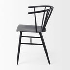 Chaise de salle à manger en métal noir, unitaire