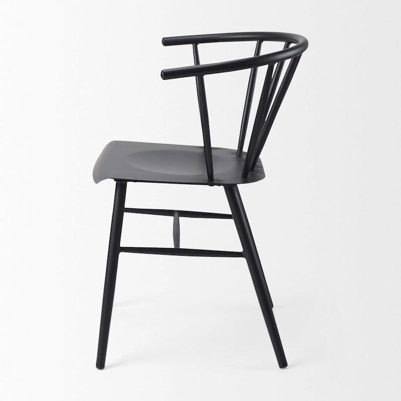 Chaise de salle à manger en métal noir, unitaire