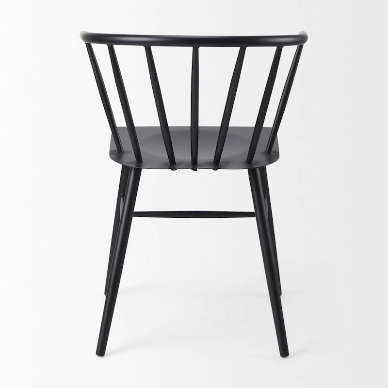 Chaise de salle à manger en métal noir, unitaire