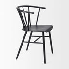 Chaise de salle à manger en métal noir, unitaire
