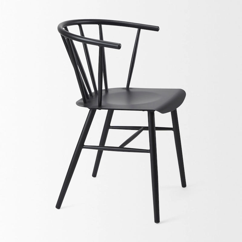 Chaise de salle à manger en métal noir, unitaire