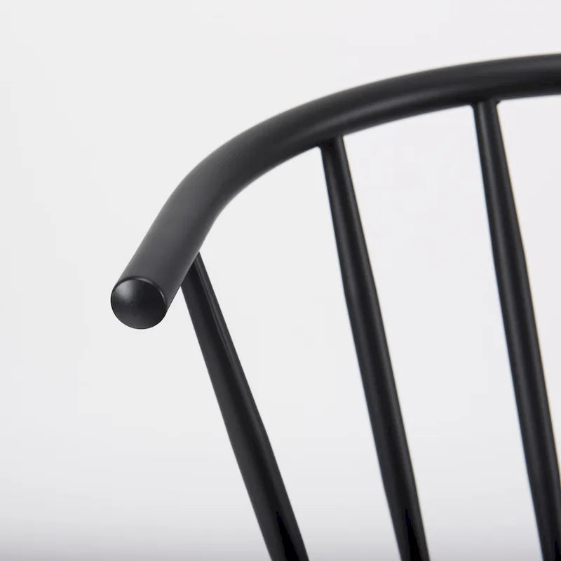 Chaise de salle à manger en métal noir, unitaire
