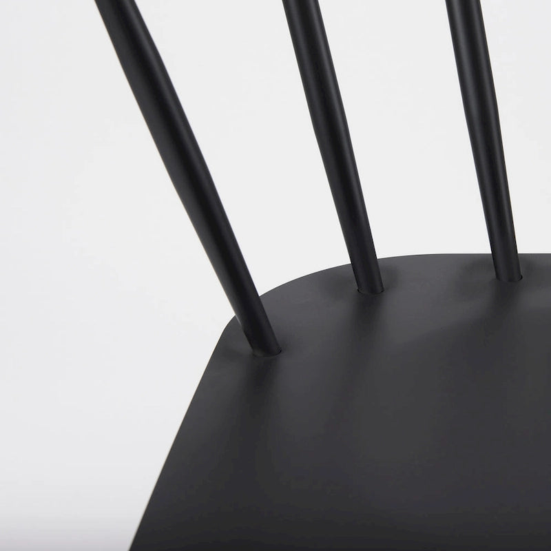 Chaise de salle à manger en métal noir, unitaire