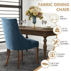 Chaise de salle à manger en lin à dossier haut, beige/marron/noir/bleu/gris/blanc, lot de 2