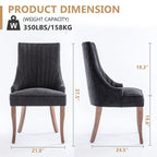 Chaise de salle à manger en lin à dossier haut, beige/marron/noir/bleu/gris/blanc, lot de 2