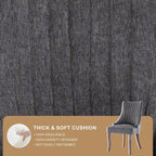 Chaise de salle à manger en lin à dossier haut, beige/marron/noir/bleu/gris/blanc, lot de 2