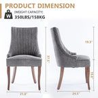 Chaise de salle à manger en lin à dossier haut, beige/marron/noir/bleu/gris/blanc, lot de 2
