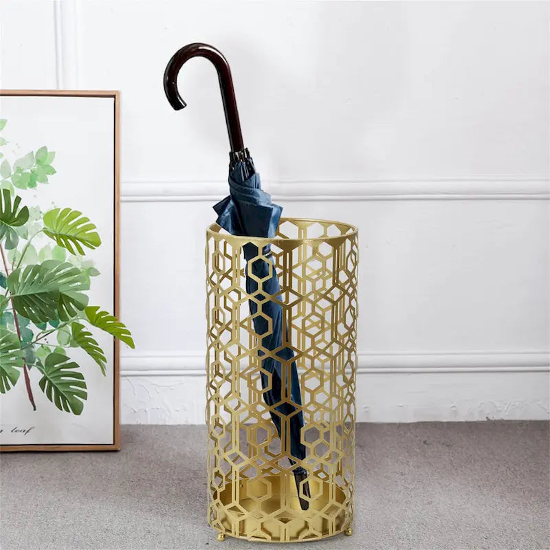 Support de Parapluie / Table d'appoint en Métal Champagne, Simple