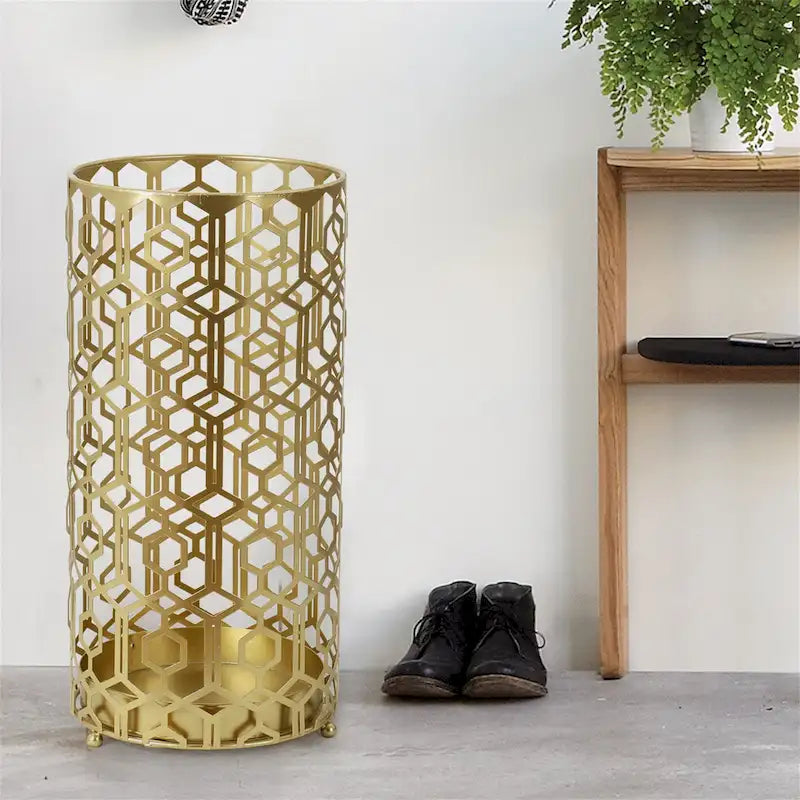 Support de Parapluie / Table d'appoint en Métal Champagne, Simple