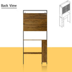Armoire de rangement WC Noyer, Simple, avec porte en maille