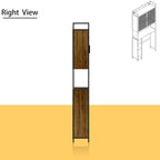 Armoire de rangement WC Noyer, Simple, avec porte en maille