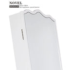 Armoire à bijoux miroir sur pied blanche avec étagère de rangement, 1 personne