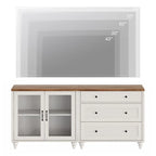 Buffet et commode 2-en-1 blanc cassé, 68 pouces