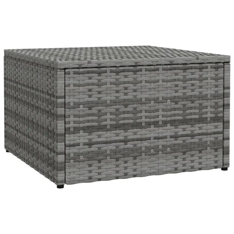 Repose-pieds d'extérieur en rotin PE gris, 1 place