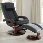 Relax-R Hamilton Recliner and Ottoman with Pillow Top Grain Leather