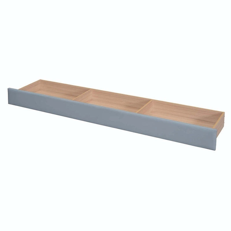 Lit plateforme capitonné Queen + Twin XL beige/gris pour 2