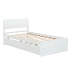 Cadre de lit double blanc / blanc + chêne clair brillant avec lit gigogne, 2 couchages