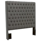 Tête de lit capitonnée en tissu gris – Grand lit / Très grand lit / Lit californien (1 pièce)